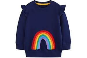 JinBei Niña Camiseta Ropa Manga Larga Sudadera Cuello Redondo Jersey Impresión de Unicornio Pull-Over con Algodón Casual Top 2 3 4 5 6 7 años