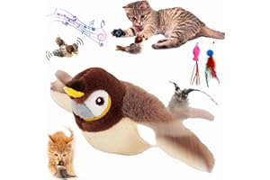 QOSNEOUN Oiseau pour Chat, Oiseau Volant pour Chat, Flappy Bird Chat, Jouet Oiseau pour Chat, Jouet Chat Oiseau Qui Bouge, Flapping Wings 3 Modes Flappychase Interactive Cat Toy (D)