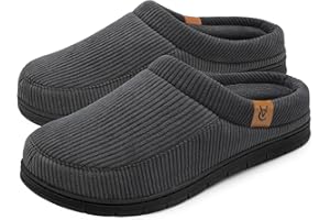 VeraCosy Men's Moccasin Slippers Comfy Soft Durable Slip-on Indoor Memory Foam House Shoes