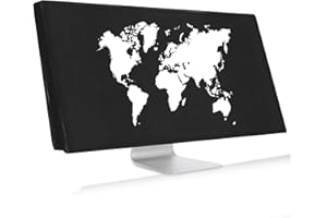 kwmobile Funda Compatible con Monitor Monitor de 34-35" - Cubierta Protectora Textil para Pantalla - Mapa del Mundo
