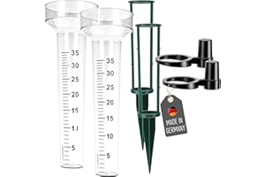 Lantelme Set da 2 pluviometri analogici, Resistenti alle intemperie, robusti, determinazione della quantità di precipitazioni, Trasparenti