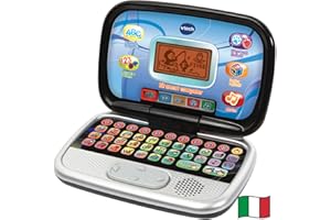 VTech Bit Smart Computer Nero, Computer Interattivo per Bambini, Computer con Mouse ed Effetti Luminosi, Comoda Maniglia, Gioco Bambino con Animali e Forme, Lingua Italiana, Batterie Incluse, 3-7 Anni