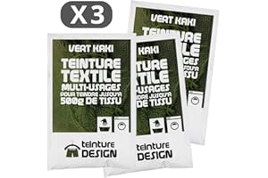 TEINTURE DESIGN 3 Pack of Textile Dye – Khaki – Universal Dyes for Clothes and Natural Fabrics
