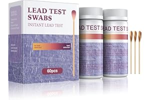 Pawfly Kit de prueba de plomo de 60 piezas para platos (se puede usar en agua) hisopos de prueba de plomo instantáneos con resultados en 30 segundos Kit de prueba rápida para el hogar para cerámica