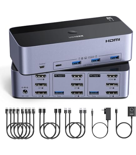 UGREEN Lot De 2 Adaptateurs DisplayPort Vers HDMI 4K@30Hz – Convertisseur DP Mâle Vers HDMI Femelle, Nylon Tressé, Compatible PC, TV 4K, Moniteur, Projecteur