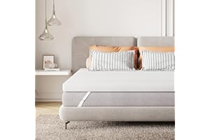 Sweetnight colchón 180x200 cm, cubrecolchón viscoelástico 180x200,10 cm de Altura, Tapa de Espuma con Memoria de Gel, Funda extraíble y Lavable, Color Blanco, Memory Foam, 180x200cm