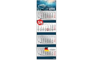 PRIMUS-PRINT.DE PRIMUS PRINT Calendario XXL 2026 – Multiblocco – Calendario da parete – 4 mesi – con cursore data, calendario da appendere – Include feste e vacanze – diversi motivi – [ 1 x tartaruga ]