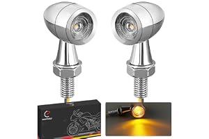 evermotor Mini 12 V LED motorcykel indikator krom motorcykel indikator och testad IP67 vattentät (2 st)