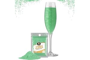 Twinkle my Drink® Purpurina comestible para bebidas color Verde - Decoración para fiestas de Halloween - Purpurina comestible para vinos espumosos y licores - 12g para más de 60 bebidas