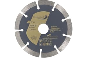 PRODIAMANT Diamentowa tarcza tnąca 125 mm, uniwersalna tarcza tnąca do kamienia, betonu, granitu, muru, cegły, akcesoria szlifierki kątowej