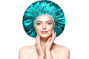 mikimini Satin Bonnet Silk Bonnet for Women, Double-Layer Large Sleeping Hair Bonnet for Long Curly Hairs and Braids, Hair Wrap for Sleeping with Elastic Band