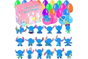 Marypaty Huevos de Pascua Lleno 18 Piezas Plástico Huevos Juguete Niños para Caza de Huevos de Pascoa, Rellenos de Cesta Favor de Fiesta de Pascua