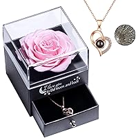 Yamonic Echte Rose mit Liebe Sie Halskette Schmuck Geschenk für sie, Ewige Liebe Rose zum Valentinstag Muttertag…