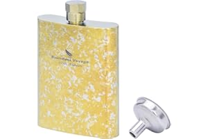 iBasingo 100ml Titanium Hip Flask Ultralight Travel Pocket Spirit Bottle for Whiskey Vodka Liquor Outdoor Travel Mini Metal Wine Pot for Men & Women Ti3262D (Gold)
