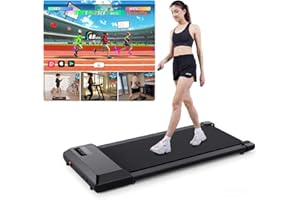 DeerRun Cinta de Correr para Caminar Debajo del Escritorio para el hogar, máquina de Correr portátil de 2,5 HP con aplicación y Control Remoto, Cinta de Correr compacta y Delgada, Capacidad de 136 kg