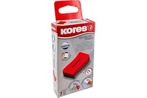 Kores - Red Magnetic Whiteboard Eraser - Back to School Supplies, Office Stationery - Dry Wipe, Lightweight and Ergonomic Whiteboard Eraser - 110 x 55 x 20 mm - Pack of 1