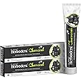 Herbodent® Charcoal Toothpaste | Whitens Teeth & Fresh Breath | No Bleach, No Fluoride | Activated Bamboo Charcoal & Organic Herbs -Wheat Germ Oil, Thyme Oil, Clove Oil (100g, 2)