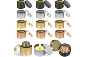 W RXKIOCS 12 Pezzi Contenitori per Candele Vasetti per Candele Barattoli Latta Barattoli per Candele Barattolo per Candele Rotonde da 3 Once per Produzione di Candele e La Conservazione di Snack