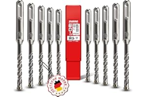 SCHWABENBACH® SDS Plus Bohrer Set 10 tlg. 6mm x 110 - Betonbohrer - Präzises & schnelles Bohren in Beton - Steinbohrer - Premium Quality mit Hartmetall Spitze -Kein Einhaken in Armierungseisen 6x110mm