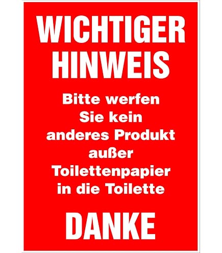 „Bitte Nur Toilettenpapier Spülen“-Schilder – 2er-Set Aus Acryl Für Bad, Büro & Gastronomie