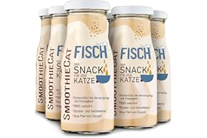 Katzen Smoothie SmoothieCat 6er Fisch - Flüssignahrung für Katzen - Katzensuppe - Katzenmilch - Zucker- & glutenfrei - je 150ml