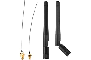 Akasa 2dBi wielokierunkowa trójpasmowa antena Wi-Fi + 15 cm I-PEX MHF4L do RP-SMA żeński kabel warkoczowy, zaprojektowana dla urządzeń sieciowych bezprzewodowych, komputerów stacjonarnych, kamer IP, 2