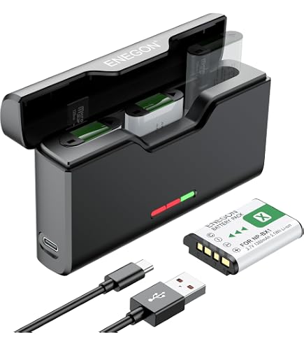 TELESIN Lot de 2 batteries NP-BX1 et chargeur de batterie à 3 canaux pour Sony NP-BX1/M8, ZV-1, ZV-1 II, Cyber-Shot DSC-HX80, HX90V, HX95, HX99, RX1, RX1R II, RX100 (II/III/IV/V/VA/VI/VII), FDR-X3000