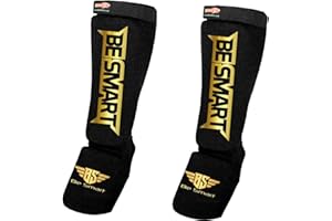 BE SMART INTERNATIONAL LTD BeSmart MMA Shin Guards Martial Arts Shin Guards Padded, Adjustable Muay Thai Leg Guards with Instep Protection for Kickboxing Training and Sparring