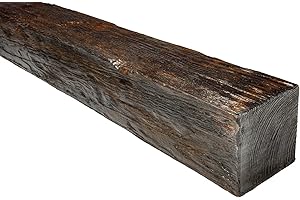 DECOWOOD DECO WOOD viga de techo ED106 de poliuretano, 2m de longitud, viga de PU aspecto madera (marrón oscuro - 12x12cm) Decoración de la lámpara conducto de cable falsa viga