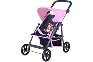 KNORRTOYS.COM 16835 Puppenbuggy Liba-Navy Bear, Dunkelblau, pink, 54 x 35 x 44 cm