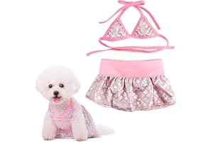 Darryy Kleidung für Haustiere,Hund Badeanzug, Hunde Bikini für Kleine Hunde, Kleine Hunde Klamotten, Kawaii Haustier Zubehör, Kleine Hunde Mantel, Haustier Bikini (L)