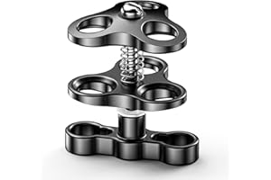 Sea Frogs Abrazadera CP-4 Conector de Tres Bolas Clip de Mariposa Brazo Submarino Clip de Bola Soporte de lámpara Sumergible