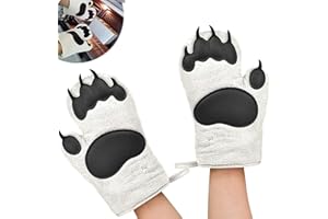 NiC IS COCNG Guantes para Horno,Guantes Cocina,Oven Gloves para Horno Resistentes al Calor,Guantes Horno Profesional adecuados para cocinar, Hornear, Asar a la Parrilla, Blanco,1 Par
