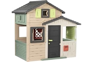 Smoby Life - Maison Friends House Evo - Moderne et spacieuse - Porte avec Judas - Portillon - Boite aux Lettres Fonctionnelle - Matière Recyclée - A Partir de 3 Ans - Fabrication Française