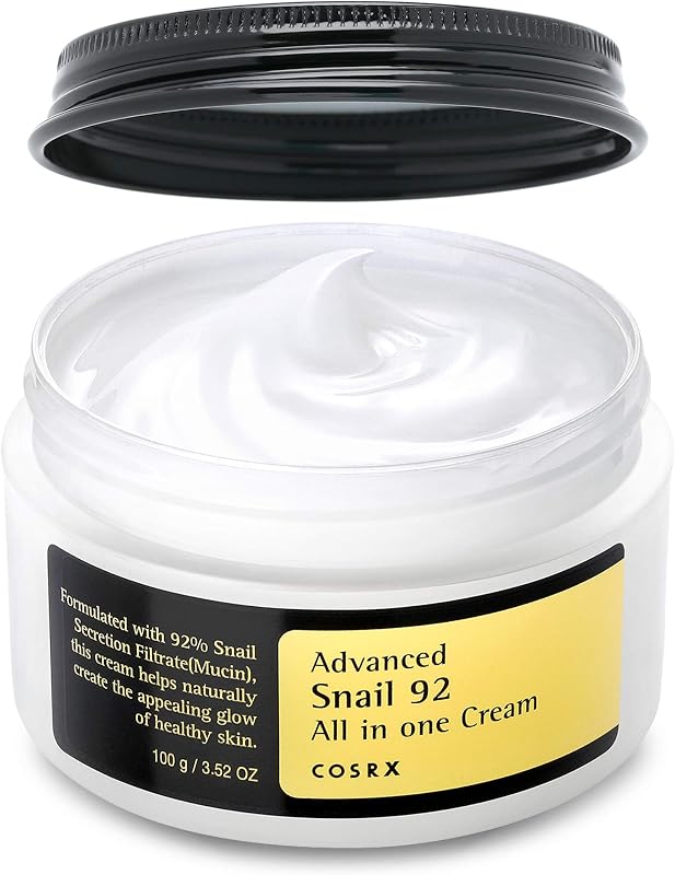 COSRX Advanced Snail 92 All in One Cream Korean Snail Mucin Face Cream & Gel Moisturiser for Dry Sensitive and Anti Aging Skin, Daily Soothing and Moisturising Cream, Korean Skincare 100g