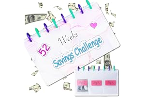 Classeur de défi pour 52 semaines, carnet de budget réutilisable v2croft avec enveloppes de trésorerie, planificateur budgétaire, couverture givrée