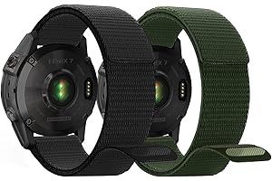 YASPARK YASPRAK Fenix 7 / Fenix 6 / Fenix 5, nylonowa bransoletka 22 mm do Fenix 5 Plus/Fenix 6 Pro/Huawei Watch GT 46 mm/Watch GT 2 PRO/GT 2e/Galaxy Watch 46 mm/Galaxy Watch 3 45 mm/Forerunner 935/945