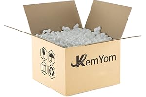 KemYom -Material de Relleno para Cajas de Embalajes - Relleno para Embalajes EPS, Acolchado y Protección en mudanzas, Transporte– Acelera el Embalaje - Chips Tipo S Gusano - (75 Litros)