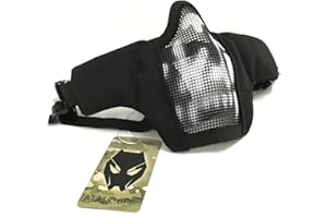 ATAIRSOFT Tactical Airsoft CS Protective Garde Strike Steel Half Face Masque avec 2-Ceintures pour la Chasse Paintboll WorldShopping4U