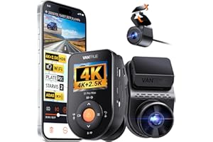 VANTRUE Dashcam Voiture S1 Pro Max 4K+2.5K Starvis 2 Avant et Arrière, Caméra embarquée 5G Wi-FI Dash Cam GPS 360°HDR Tampon Surveillance de stationnement,Contrôle Vocal Français，LTE en Option Max 1To