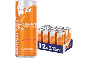 Red Bull Energy Drink Apricot Edition, Abrikoos-Aardbei, 12-pack - 12 x 250ml I Energiedrank met Fruitige Abrikoos en Aardbeismaak I Stimuleert Lichaam en Geest