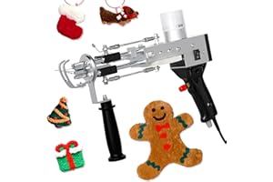 Helangel Pistolet Tufting,5-40 Étapes/S Tufting Gun Pistolet à Touffeter électrique 7-21 mm Réglable Machine à Tricoter Les Tapis pour Christmas l'Artisanat Tapis Vêtements