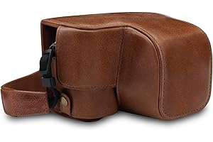 MegaGear Ever Ready - Custodia per fotocamera in vera pelle, compatibile con Sony Alpha A6100, A6400 (16-50 mm)