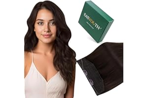 Easyouth Extension a Filo Invisibile Capelli Veri Secret Wire Extension Veri 35 cm 70g Colore Marrone più Scuro Capelli Veri Extension Filo