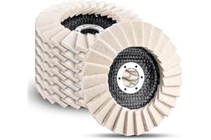 BYZESTY Dischi per lucidatura in feltro, 8 dischi per lucidatura in feltro di lana, 125 mm, dischi abrasivi in lana compressa, dischi per pulizia e lucidatura, levigatura