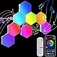 Hexagon LED Lights, 8 Pack RGB Led Hex Light Panels, Hexagon Smart Wall Light Gaming Panels Sync to Music for Room Bar Bedroom Home Decor Gaming Room, Hexagon Light Panels With App & Remote Control