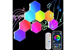 GIACOMO Hexagon LED Panels, 8Pack LED Sechseck Gaming Wandleuchte, Sechseck Waben Wall Light Musik Sync Deko Hexa Wandbeleuchtung, RGB Smart Wandleuchte Für Gamer Room Deko Zuhause Wand Dekor