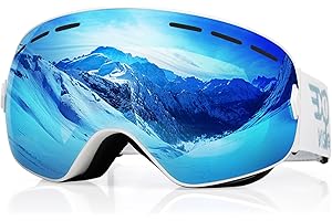 EXP VISION Lunettes de ski et de planche à neige pour hommes, femmes, jeunes, anti-buée, OTG - Verres sphériques amovibles