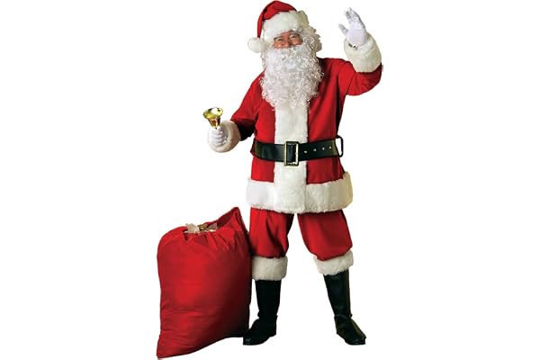 Rubie's Adult Deluxe Ultra Velvet Santa Suit With Gloves