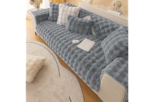 Hufu Kaninchen Plüsch Sofa Überzug L Form, Funny Fuzzy Sofabezug, Winter Sofa Cover Sofa Auflage, Antirutsch Super Weiche Couchüberzug Ecksofa U-Form 1 2 3 4 Sitzer